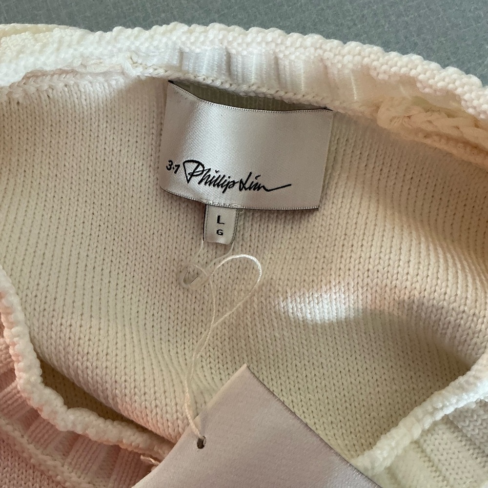 3.1 Phillip Lim Ivory Knit Top with blouse half back